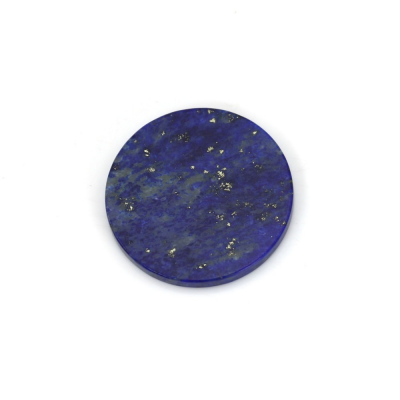 Cabochons de lapis-lazuli naturel, plats et ronds, diamètre 14 mm, épaisseur 2 mm, 4 pièces par paquet