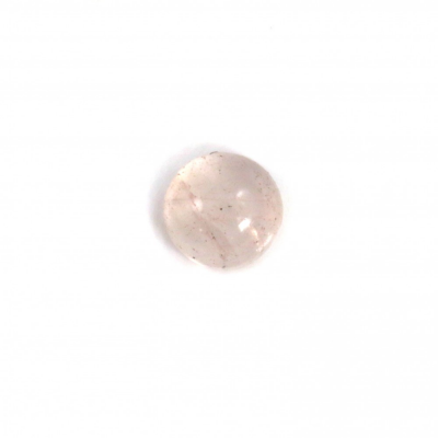 Cabochão redondo em quartzo rosa. Diâmetro: 4mm. 30pçs/pack