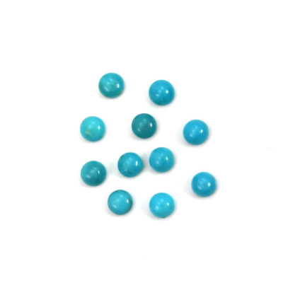 Natural turquoise cabochons round diameter 2 mm 4 pcs / pack