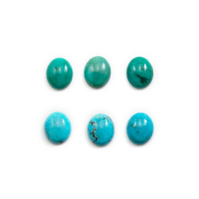 Cabochons de turquoise naturelle ovale taille 10x12 mm 4 pcs / pack