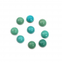 Cabochons de turquoise naturelle ronds diamètre 6 mm 4 pcs / pack