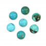 Cabochons de turquoise naturelle ronds diamètre 12 mm 4 pcs / pack