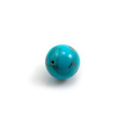 Perline turchesi semi-forate Diametro rotondo10mm Foro0.9mm 4pz/confezione
