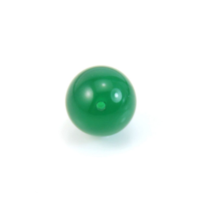 Green Agate Half-drilled Beads Round Diameter10mm Hole1mm 20pcs/pack