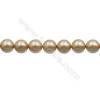 Série brune Perles nacrée ronde sur fil Taille 12mm de diamètre trou 1.0mm  Environ 33perles/fil 15~16"