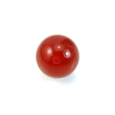 Agate rouge Perles demi-percées rondes Diamètre10mm Trou1mm 10pcs/paquet