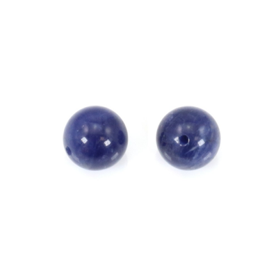 Sodalite Half-drilled Beads Round Diameter10mm Hole1mm 10pcs/Pack