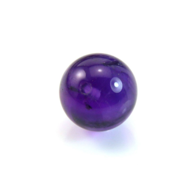 Perles demi-percées en améthyste rondes diamètre 8 mm trou 1 mm 10pcs/paquet