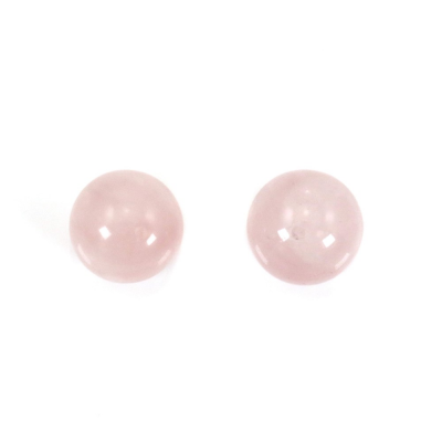 Perles demi-percées en quartz rose Diamètre rond6mm Trou1mm 30pcs/Pack