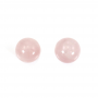 Perles de quartz rose demi-percées rondes diamètre 8 mm trou 1 mm 20pcs/paquet