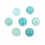 Amazonite Perles demi-percées rondes diamètre 8mm trou 1mm 20pcs/paquet