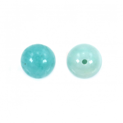 Amazonite Perles demi-percées rondes diamètre 10 mm trou 1 mm 10pcs/paquet