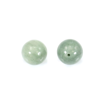 Natural Jade Half-drilled Beads Round Diameter8mm Hole1mm 10pcs/Pack