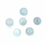Aquamarine Half-drilled Beads Round Diameter6mm Hole1mm 20pcs/Pack
