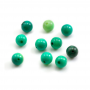 Green Grass Agate Half-drilled Beads Round Size8mm Hole1.2mm 30pcs/Pack