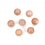 Pierre de soleil perles demi-percées rondes diamètre 4 mm trou 0,9 mm 10pcs/paquet