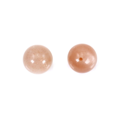 Pierre de soleil perles demi-percées rondes diamètre 8 mm trou 0,8 mm 10pcs/paquet