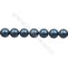Série bleue Perles nacrée ronde sur fil Taille 12mm de diamètre trou 1.0mm  Environ 33perles/fil 15~16"