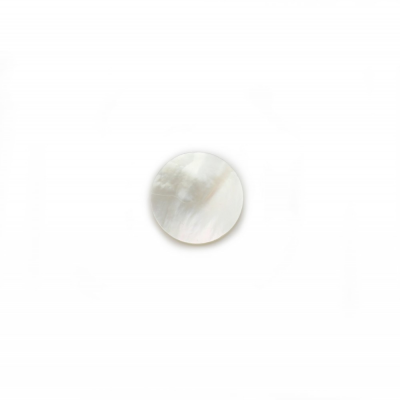 Белая раковина перламутра кабошон плоский круглый диаметр10мм 10шт/упак