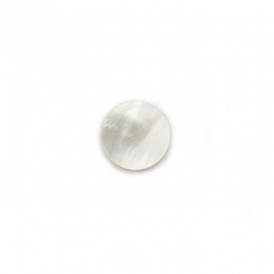 Cabochon de nacre en coquillage blanc rond plat diamètre 12 mm 10pcs/paquet