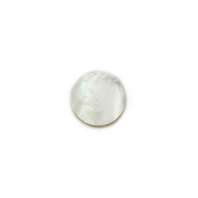 Белая раковина перламутра кабошон плоский круглый диаметр14 мм 10 шт/упак