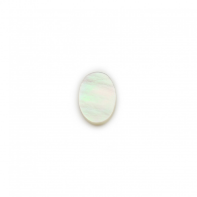 Cabochon de nacre blanc en forme d'ovale plat Taille 10x14mm 10pcs/Pack