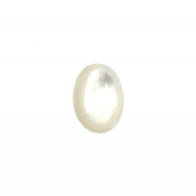 Cabochão de madrepérola em concha branca tamanho oval8x10mm 10pcs/embalagem