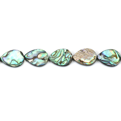 Abalone Paua Shell Bead a goccia Dimensioni 12x16 mm Foro 8 mm 39-40 cm/filo