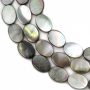Gray Mother-of-Pearl Shell Oval Strand Beads 10x14 mm Hole 0.7 mm 28 Beads/Strand 15~16"