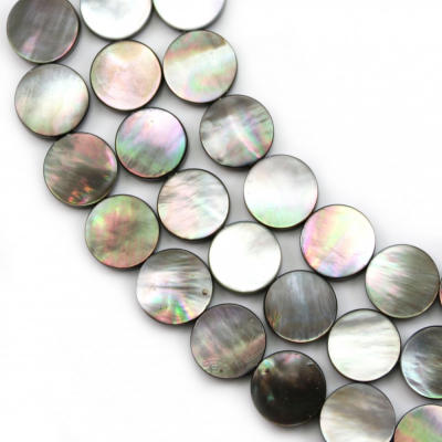 Grey Mother Of Pearl Shell Beads Flat Round Diameter12mm Hole0.8mm 39-40cm/Strand