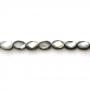 Filo di perle di conchiglia di madreperla grigia sfaccettata, ovale, diametro 6x9 mm, foro 0,8 mm, circa 40 perle/filo, 15~16"