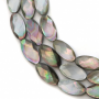 Perles en nacre grise à facettes ovales taille 8x16mm trou 0.8mm 39-40cm/brin