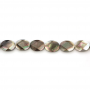 Grey Mother Of Pearl Shell Beads Strand Faceted Oval Size 12x16mm Hole 0.8mm About 25 Beads/Strand 15~16"