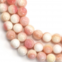 Filo di perle di madreperla rosa naturale, rotondo, diametro 12 mm, foro 1,5 mm, circa 33 perle per filo, 15~16"
