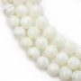 Fil de perles rondes en nacre blanche naturelle, Diamètre 8 mm, Trou 1 mm, environ 50 perles / fil 15 ~ 16 ''