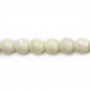 Fil de perles rondes en nacre blanche, Diamètre 10 mm, Trou 1.0 mm, environ 40 perles / fil 15 ~ 16 ''