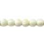 Fil de perles rondes en nacre blanche naturelle, Diamètre 12 mm, Trou 1mm, environ 34 perles / fil 15 ~ 16 ''