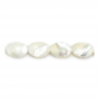 White Mother-of-Pearl Shell Oval  Beads Strand Size 10x14 mm Hole 0.7 mm About 28 Beads /Strand  15 ~ 16"