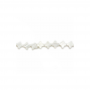 Filo di perle di madreperla bianca, fiore a quattro foglie, dimensione 8 mm, foro 0,6 mm, circa 51 perle/filo 15 ~ 16"
