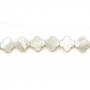Perles de nacre blanche Clover Taille10mm Trou0.35mm 39-40cm/Strand