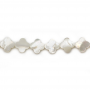 Perle di conchiglia madreperla bianca Trifoglio Dimensioni13mm Foro0,35mm 39-40cm/filo