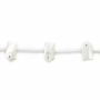 Perles de nacre blanche Taille du cochon8x14mm Trou0.35mm 39-40cm/brin