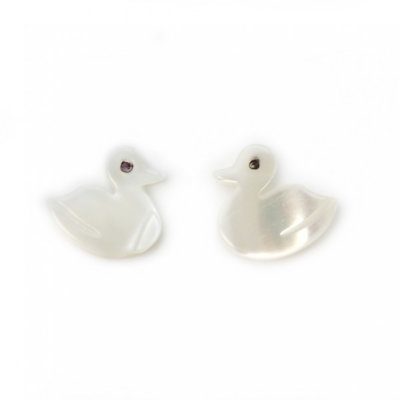 Perles de nacre blanche Taille du canard10x10mm Trou0.35mm 39-40cm/brin