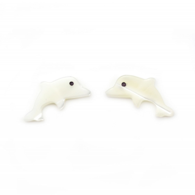 Madreperla bianca Perline di conchiglia delfino Dimensioni7x15mm Foro0,35mm 39-40cm/filo