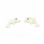 Perles de nacre blanche en forme de dauphin Taille7x15mm Trou0.35mm 39-40cm/brin