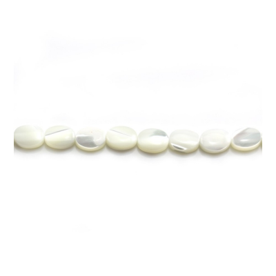 Perles de Nacre Blanche Ovale Taille6x8mm Trou0.8mm 39-40cm/Strand