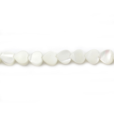 Natural White Mother-of-Pearl Shell Beads Strand Heart Shape Size 6x6mm Hole 0.8mm About 71 Beads/Strand 15~16"