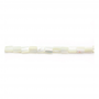 Filo di perle di madreperla bianca naturale, colonna, dimensione 3X5 mm, foro 0,8 mm, circa 71 perle/filo 15~16"