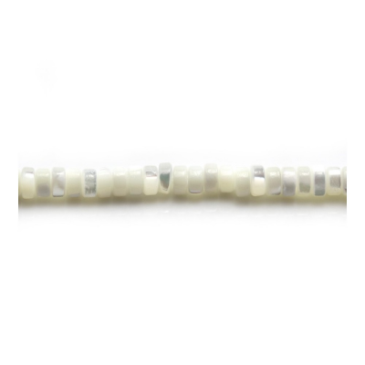 Weiße Perlmutt Muschelperlen Heishi Größe2x4mm Loch0.8mm 39-40cm/Strang