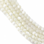 Perles de nacre blanche à facettes Diamètre 3mm Trou 0.8mm 39-40cm/Strand